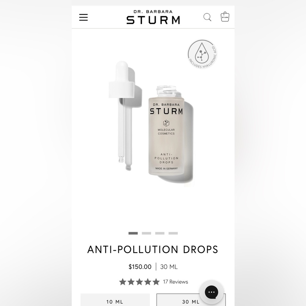 NWT DR BARBARA STURM ANTI-POLLUTION  DROPS (30ML)